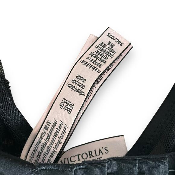 Victoria's Secret Body by Victoria Black Lace Unlined Demi 34C Bra - Picture 7 of 8